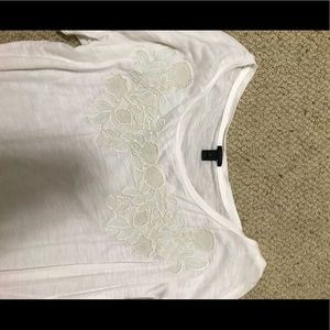 White 3/4 length J. Crew shirt